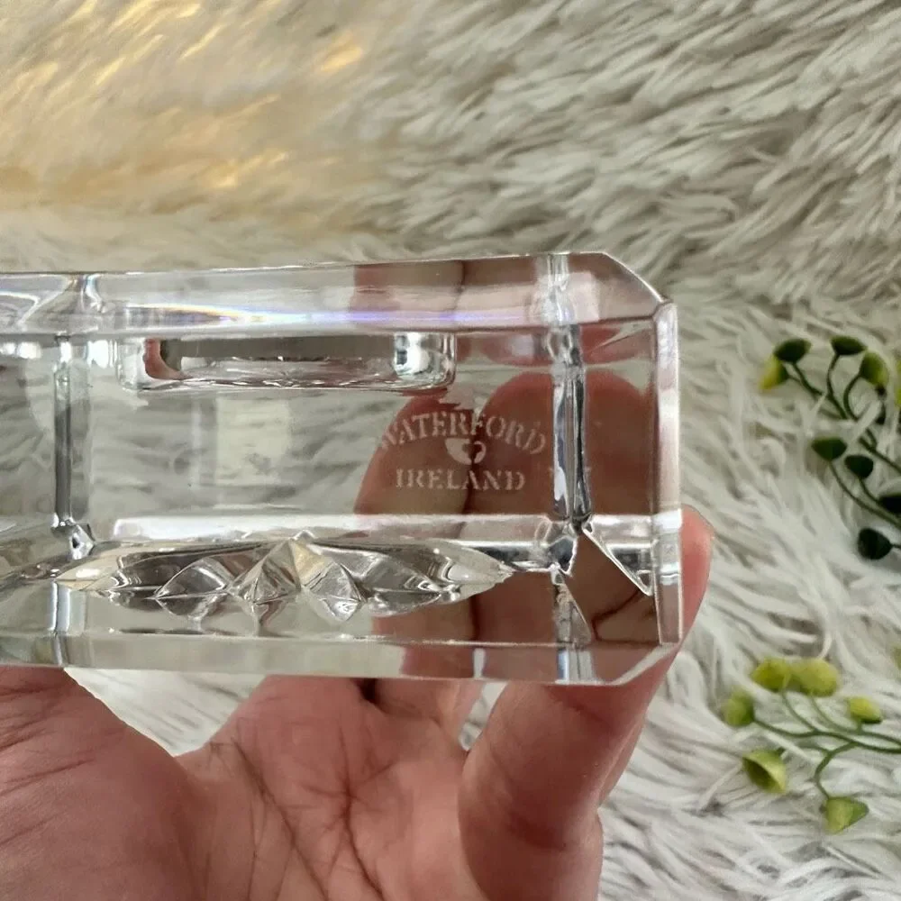 Waterford Crystal‎ Lismore Small Clock Cut Glass Bedside Desk Decor Untested